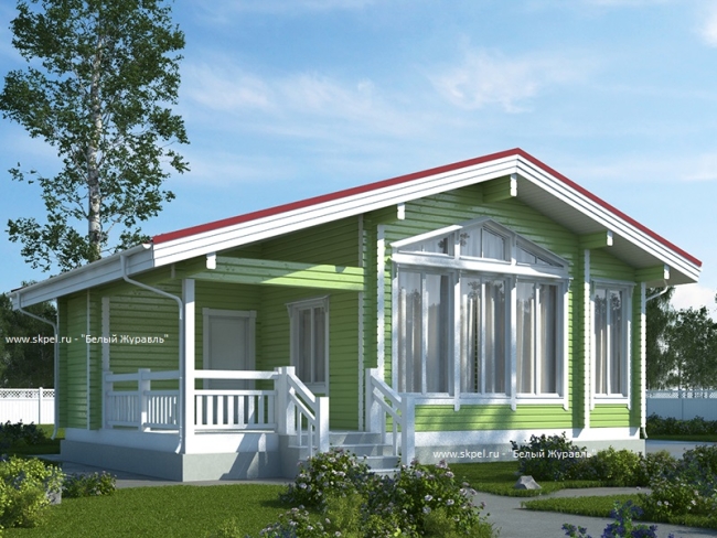 Одноэтажный дом из бруса 9х9 ДБ-4 Одноэтажный дом из бруса 9х9 ДБ-4